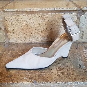 Suede Ankle Strap Heels